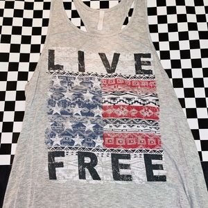 “Live Free” Flowy Racerback Tank